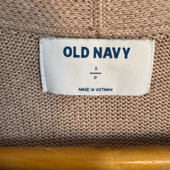 Old Navy Long Sleeve Open Front Cardigan Sweater Beige Small Pockets Career Knit - Picture 4 of 13